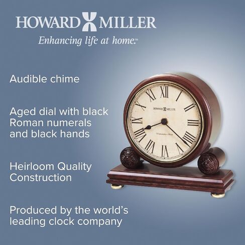 ساعة Howard Miller Redford Mantel Clock 635-123 - كرز وندسور مع كوارتز، حركة رنين واحد in Saudi Arabia