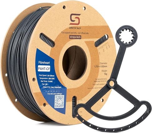 Siraya Tech Fibreheart PAHT-CF 3D Printer Filament, PPA Nylon Reinforced with Carbon Fiber for Exceptional Strength and Thermal Stability - Automotive Components, Industrial Assemblies (1kg, Black) in Saudi Arabia