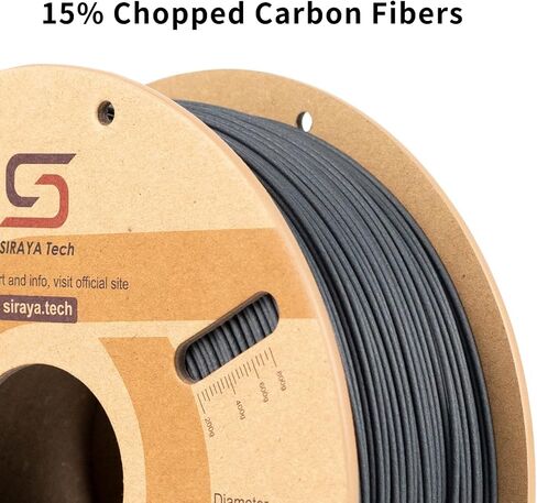 Siraya Tech Fibreheart PAHT-CF 3D Printer Filament, PPA Nylon Reinforced with Carbon Fiber for Exceptional Strength and Thermal Stability - Automotive Components, Industrial Assemblies (1kg, Black) in Saudi Arabia