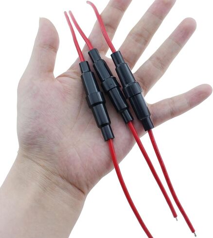 10PCS 6x30mm 16AWG Red and Black Wired Fuse Holder Inline Fuse Holder for Protecting Wires and Electrical Equipment in Saudi Arabia