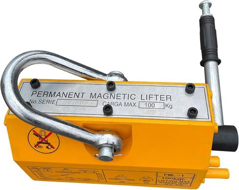 رافع مغناطيسي، مغناطيس رفع عالي التحمل مع إصدار، مغناطيس رفع دائم لرافعة رفع متجر الرافعة، لوح فولاذي، لوح، قدرة سحب 220 رطل / 100 كجم، عامل أمان 2.5 in Kuwait