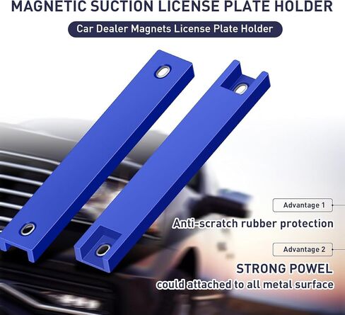 2 Pack Magnetic License Plate Holder，Temp Tag Holder for Car Dealer License Plates on Test Drives，Magnet License Plate Holder，License Plate Magnetic Mount，License Plate Magnet（Blue） in Saudi Arabia