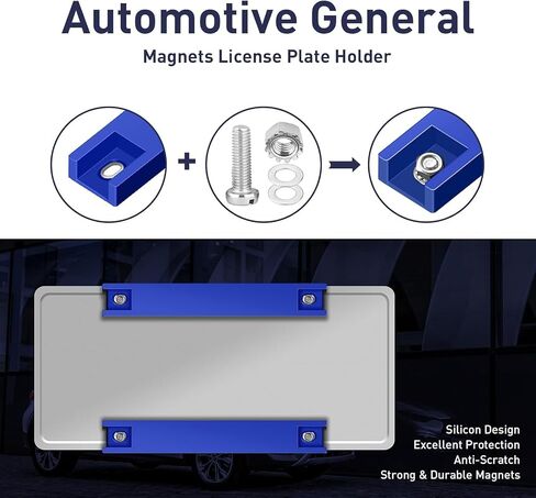 2 Pack Magnetic License Plate Holder，Temp Tag Holder for Car Dealer License Plates on Test Drives，Magnet License Plate Holder，License Plate Magnetic Mount，License Plate Magnet（Blue） in Saudi Arabia