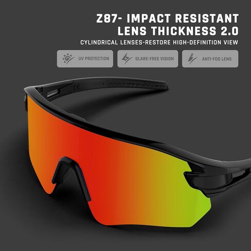 Sunglasses for Men Cycling Fishing Running Driving Baseball Anti-fog Sports Sunglasses UV Protection in Saudi Arabia