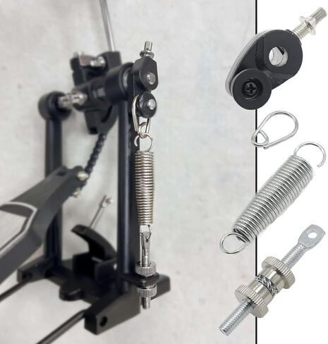Complete Drum Foot Pedal Spring Cam Assembly, 4pcs Percussion Instrument Replacement Parts, Bass Drum Foot Pedal with Tension Spring Hardware, Spring Cam Pulley Hook Tensioner (Red) in Kuwait
