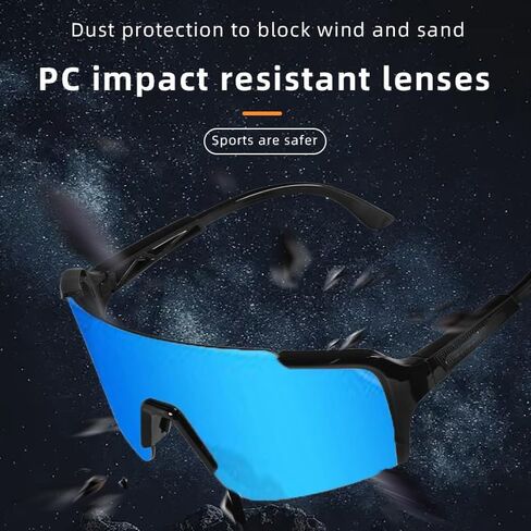 Motorcycle Riding Glasses Bike Goggles UV Protection【3 Replaceable Lens】 Multicolored eyewear For Cycling,Running,Fishing in Saudi Arabia