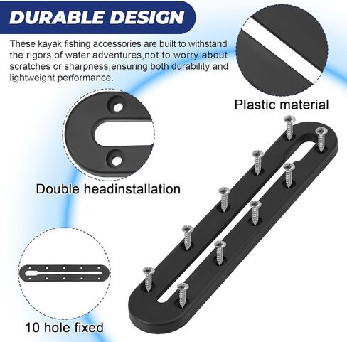 مسار كاياك، مسار كاياك منخفض المستوى، سكة كاياك، مسار تركيب ملحقات كاياك، مسار معدات كاياك 7.8 بوصة لحامل قضيب الصيد، مسار سكك كاياك لحاملي المجداف، صياد السمك، حامل الكأس، مرابط المرساة، قطعتان in Kuwait