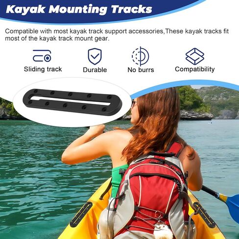 مسار كاياك، مسار كاياك منخفض المستوى، سكة كاياك، مسار تركيب ملحقات كاياك، مسار معدات كاياك 7.8 بوصة لحامل قضيب الصيد، مسار سكك كاياك لحاملي المجداف، صياد السمك، حامل الكأس، مرابط المرساة، قطعتان in Kuwait
