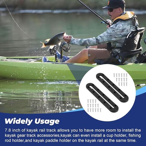 مسار كاياك، مسار كاياك منخفض المستوى، سكة كاياك، مسار تركيب ملحقات كاياك، مسار معدات كاياك 7.8 بوصة لحامل قضيب الصيد، مسار سكك كاياك لحاملي المجداف، صياد السمك، حامل الكأس، مرابط المرساة، قطعتان in Kuwait
