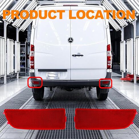 Rear Red Bumper Reflectors Kit Cover Left Right for Dodge Freightliner Sprinter 906 2500 3500 VW Crafter 2E 2006-2021 9068260040 9068260140 in Saudi Arabia