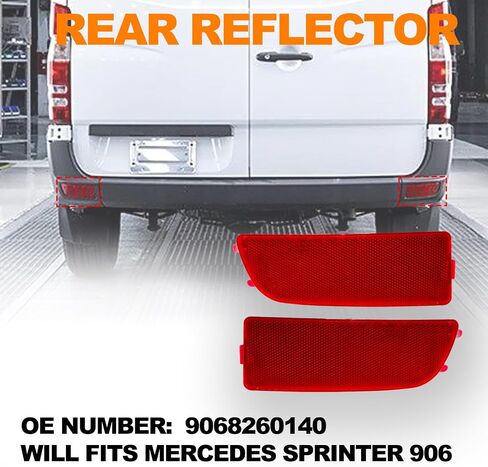 Rear Red Bumper Reflectors Kit Cover Left Right for Dodge Freightliner Sprinter 906 2500 3500 VW Crafter 2E 2006-2021 9068260040 9068260140 in Saudi Arabia