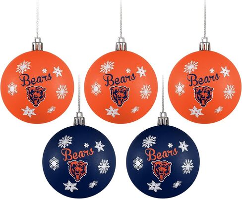 FOCO NFL Unisex-Adult NFL Team Logo 5-Pack Shatterproof Holiday Tree Ball Ornament Set in Saudi Arabia