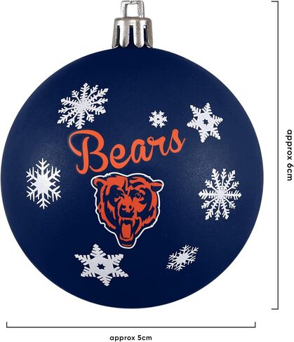 FOCO NFL Unisex-Adult NFL Team Logo 5-Pack Shatterproof Holiday Tree Ball Ornament Set in Saudi Arabia