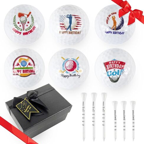 Happy Birthday Golf Ball Set for Golfer Novelty Gift for Dad Men Women Golf Ball Gift Set Double Practice Golf Ball in Saudi Arabia