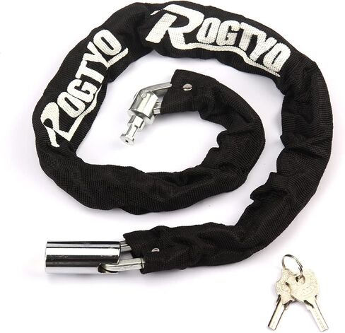 قفل سلسلة دراجة، قفل دراجة شديد التحمل مضاد للسرقة، قفل سلسلة دراجة مع مفتاحين للدراجة سكوتر للاستخدام في الهواء الطلق (2.9 قدم) - أسود in Kuwait