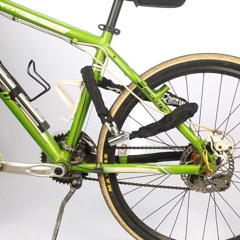 قفل سلسلة دراجة، قفل دراجة شديد التحمل مضاد للسرقة، قفل سلسلة دراجة مع مفتاحين للدراجة سكوتر للاستخدام في الهواء الطلق (2.9 قدم) - أسود in Kuwait