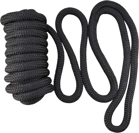 NovelBee 2 Pack 1in x 35ft Double جديلة نايلون قارب خطوط قفص الاتهام، حبال رباط بحرية مع ثقب 24 بوصة، حبال قارب وربطات عنق لرسو السفن in Kuwait