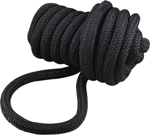 NovelBee 2 Pack 1in x 35ft Double جديلة نايلون قارب خطوط قفص الاتهام، حبال رباط بحرية مع ثقب 24 بوصة، حبال قارب وربطات عنق لرسو السفن in Kuwait