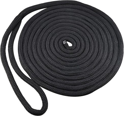 NovelBee 2 Pack 1in x 35ft Double جديلة نايلون قارب خطوط قفص الاتهام، حبال رباط بحرية مع ثقب 24 بوصة، حبال قارب وربطات عنق لرسو السفن in Kuwait