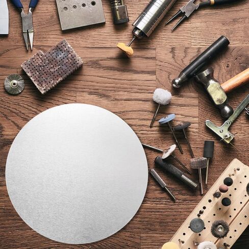 uxcell Aluminum Sheet, 10 Pcs 50mm Diameter x 1mm Thickness 1060 Aluminum Plate for Industrial, Silver Tone in Saudi Arabia
