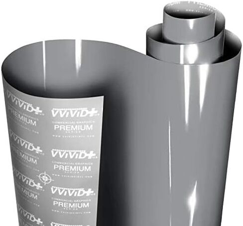 VViViD+ Ultra Gloss Nardo Dark Grey Vinyl Car Wrap Premium Paint Replacement Film Roll with Nano Air Release Technology, Stretchable Protective Cap Liner, Self Adhesive (1.5ft x 5ft) in Saudi Arabia
