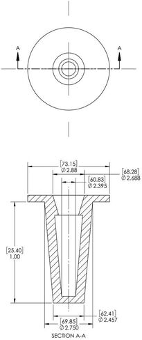 Capplugs 99394327 غطاء بلاستيكي مدبب وسدادة. T-43A، PE-LD، غطاء OD 2.395 بوصة، معرف التوصيل 2.75 بوصة، أحمر (عبوة من 20 قطعة) in Saudi Arabia