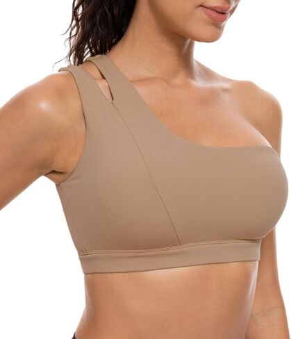 Lavento Women's One Shoulder Sports Bra - Cutout Strap Low Impact Asymmetrical Workout Yoga Bras in Saudi Arabia