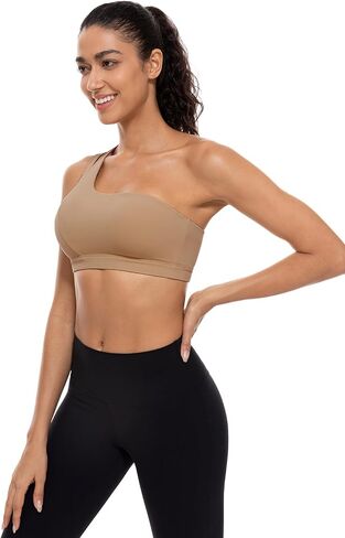 Lavento Women's One Shoulder Sports Bra - Cutout Strap Low Impact Asymmetrical Workout Yoga Bras in Saudi Arabia