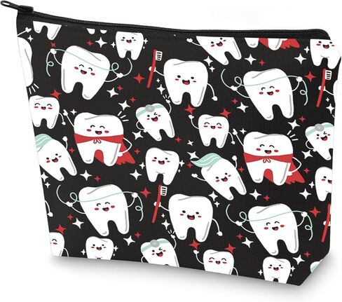 WZMPA Funny Dentist Cosmetic Bag Dental Assistant Gift Dental Hygienist Makeup Zipper Pouch Bag Dentist Graduation Gift (Dentist) in Kuwait