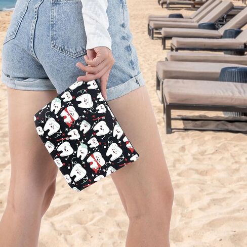 WZMPA Funny Dentist Cosmetic Bag Dental Assistant Gift Dental Hygienist Makeup Zipper Pouch Bag Dentist Graduation Gift (Dentist) in Kuwait