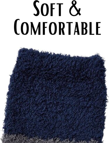JAMES FIALLO Men's 3-Pairs Cozy Microfiber Anti-Skid Soft Fuzzy Crew Socks in Kuwait