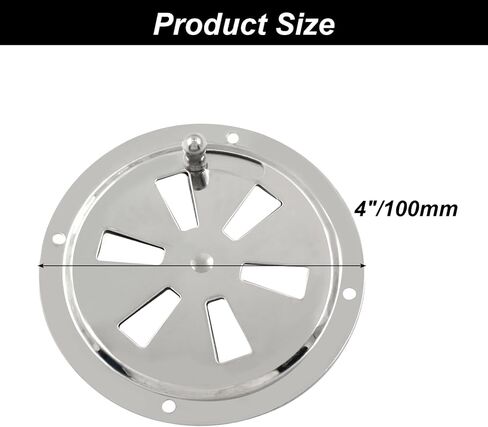 فتحة تهوية عادم شواية صغيرة - مثبط فتحة تهوية موقد 4 بوصة للتحكم الأمثل في تدفق الهواء - مثالية للقوارب والإكسسوارات البحرية in Kuwait