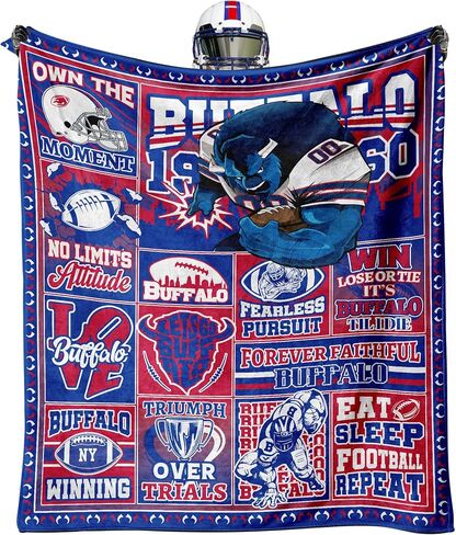 Buffalo Gifts for Men Women, Buffalo Football Fans Flannel Blanket, Buffalo Gifts Ideas for Men Women Boys Kids Throw Blanket 60"x50" in Saudi Arabia