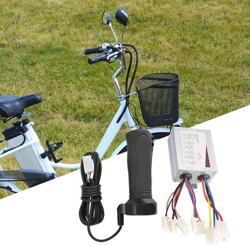 Yoidesu 24v / 36v / 48v 500W Motor Brushed Controller Box Speed Controller & Throttle Grip for Electrical Scooter E Bike Tricycle (24v) in Saudi Arabia
