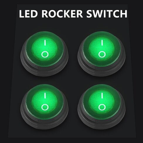 4PCS Round Rocker Switch 12V 20A with Shell 12V LED Rocker Toggle Switch Lighted ON Off SPST 3 Pin Rocker Switch 12 Volt Waterproof for Automotive Car Boat in Saudi Arabia