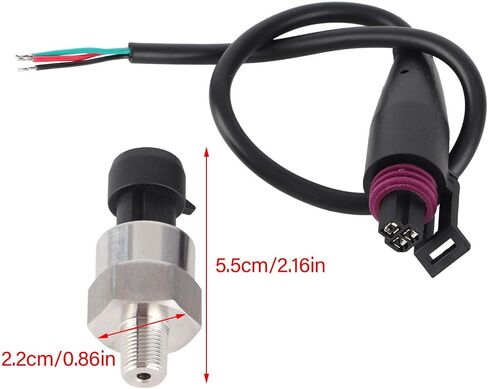 GOTOTOP Pressure Transducer 100PSI Pressure Transducer Sender Sensor Stainless Steel Oil Pressure Sensor for Oil Fuel Air Water (100PSI) in Saudi Arabia