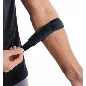 Wrist Elbow Strap for Sports, Gym, Workout, Tennis, Badminton, Basketball, Hand Belt, Elbow Arm Strap, Weight Training Strap (Black)