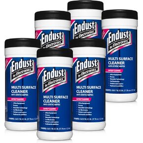 Endust For Electronics; Multi-Surface, Anti-Static, Electronics Cleaning Wipes; Alcohol & Ammonia Free; 6 Pack of 70 Wipes per Container; 420 Wipes (259000P6)