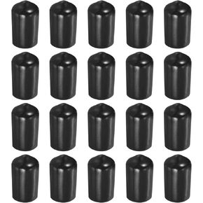 uxcell 50Pcs Rubber End Caps, 10.5mm/0.41" ID Rubber End Caps, PVC Caps Rubber Screw for Bolts Screw Caps Thread Protectors Tube Screw Bolt, Black