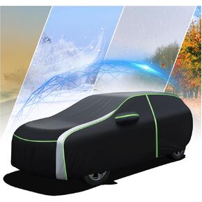 Car Cover for Ford Explorer 1995-2024, Full Car Cover All Weather Car Covers for Explorer, Waterproof Outdoor Cover with Zipper Door Reflective Strips