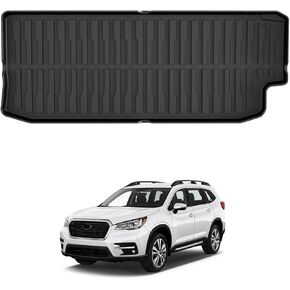 بطانة Mixsuper Cargo Liner لـ 2019-2024 Subaru Ascent مع مضخم صوت (خلف مقاعد الصف الثاني) بطانة صندوق خلفي لجميع الأحوال الجوية باللون الأسود