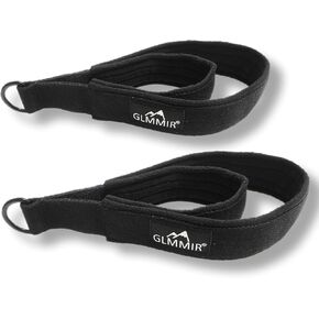 Pilates Double Loop Straps for Pilates Reformer, Fitness Metal D Ring Straps Handle, Pilates Accessories Yoga Wristbands Exercise Straps Pilates Accessories for Gym Home Workout 2 PCS