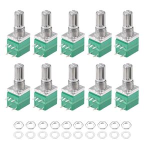 uxcell Potentiometer with Switch B20K Ohm Variable Resistors Single Turn Rotary Carbon Film Taper RV097NS 10pcs