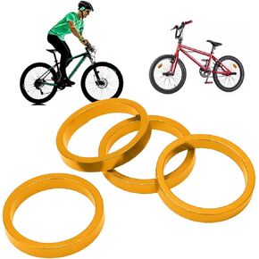 Buachois 4 Pcs Bicycle Headset Spacer 28.6 * 5mm Aluminum Alloy Bike Handlebar Stem Spacers for Mountain Road Bike 28.6mm Stem