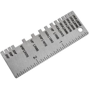 Silver Stainless Steel Metal Sheets Welding Thickness Gauge, Wire Gauge Measurement Tool, Standard Round Wire Cable Sheetrectangle Fashion Professionals Gauges(ZS459)
