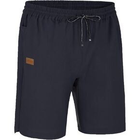 Men's Linen Shorts Casual Elastic Waist Drawstring Loose Fit Beach Shorts in Saudi Arabia
