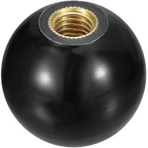 uxcell Threaded Ball Knobs, M6 Female Thread Thermoset Ball Knob 20mm Dia Round Operation Ball Handles with Copper Insert for Machine Lever Handle, Black