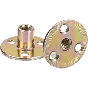 uxcell M8 Brad Hole Tee Nut, 8pcs Carbon Steel Round Base Screw-in T-Nuts Furniture Hardware Flange Female Thread Insert Nuts, M8x36x2.7mm