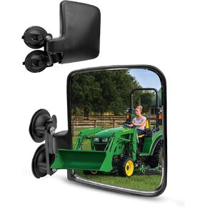 Universal Clip-On Tractor Mirrors with Clamp Compatible with Riding Mower Tractors Dozers Snowplow UTV Golf Carts, No-Drilling Side Mirrors in Kuwait