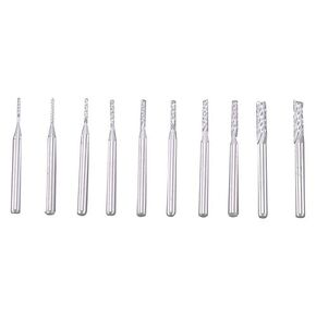 10pcs 1/8'' Shank Carbide End Mill Engraving Bits Rotary Burrs Milling Cutter Tool Spiral Router Bits for PCB CNC 0.8mm-3.17mm